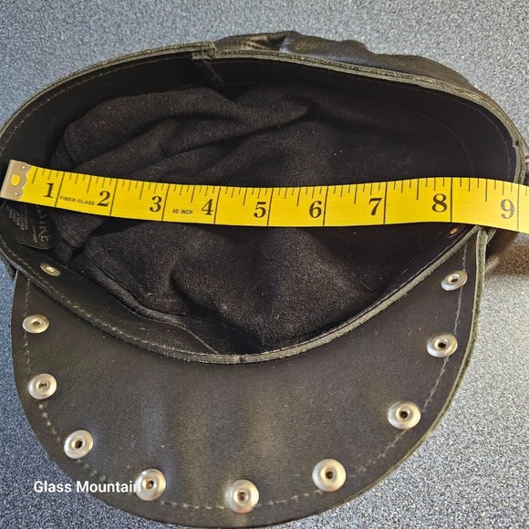SOLD - Allure Vintage Genuine Muir Black Leather Chain & Studded Unisex Cap - Picture 10 of 10